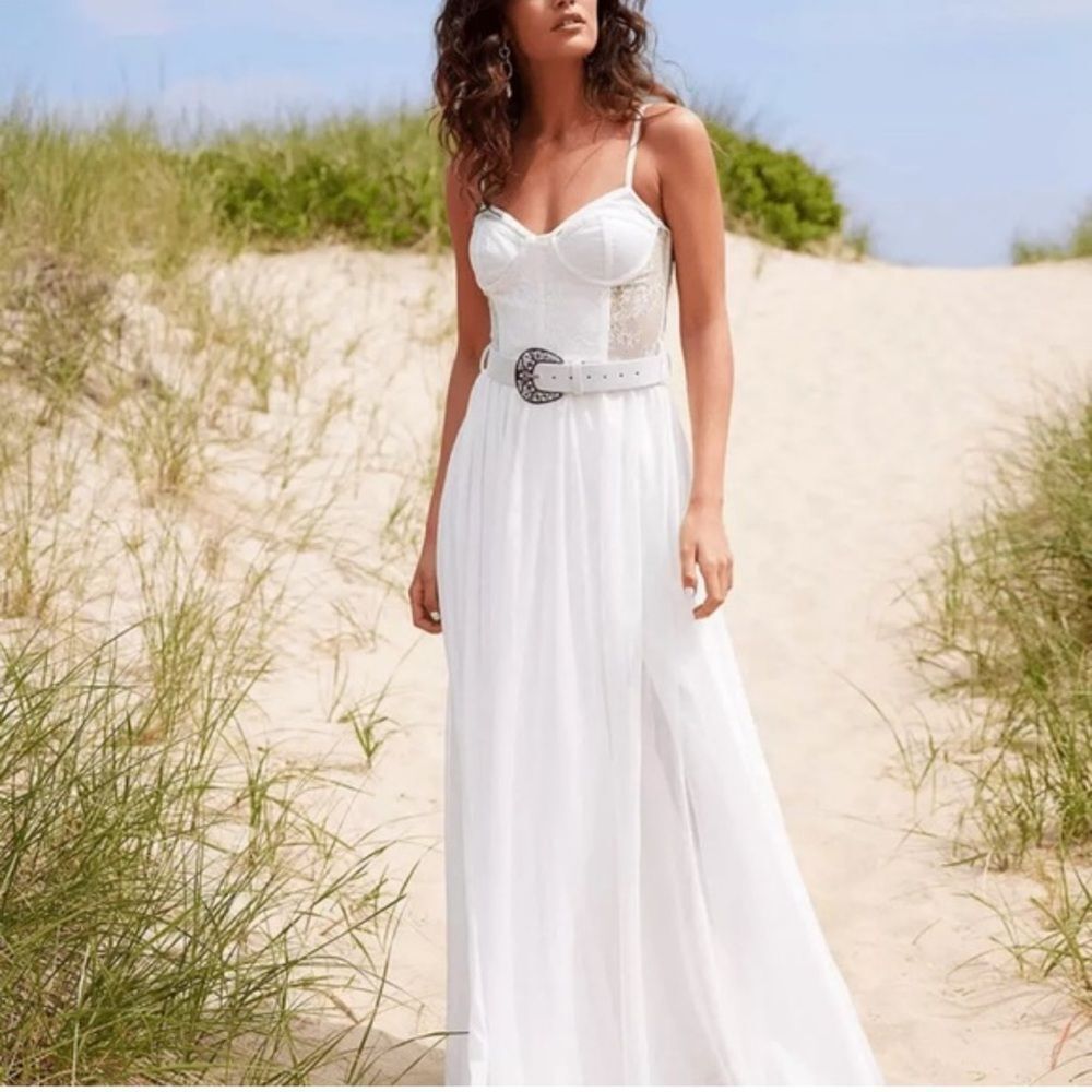 PatBO Lace Bustier Maxi Dress - Picture 1 of 10